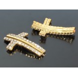 Zdjęcie - Krzyż w kolorze złota z kryształkami i rurką 30x20mm